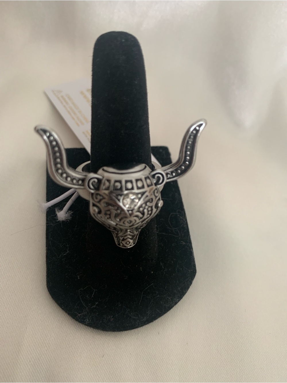 Jessica Simpson Silver-Tone Bull Horn Statement Ring